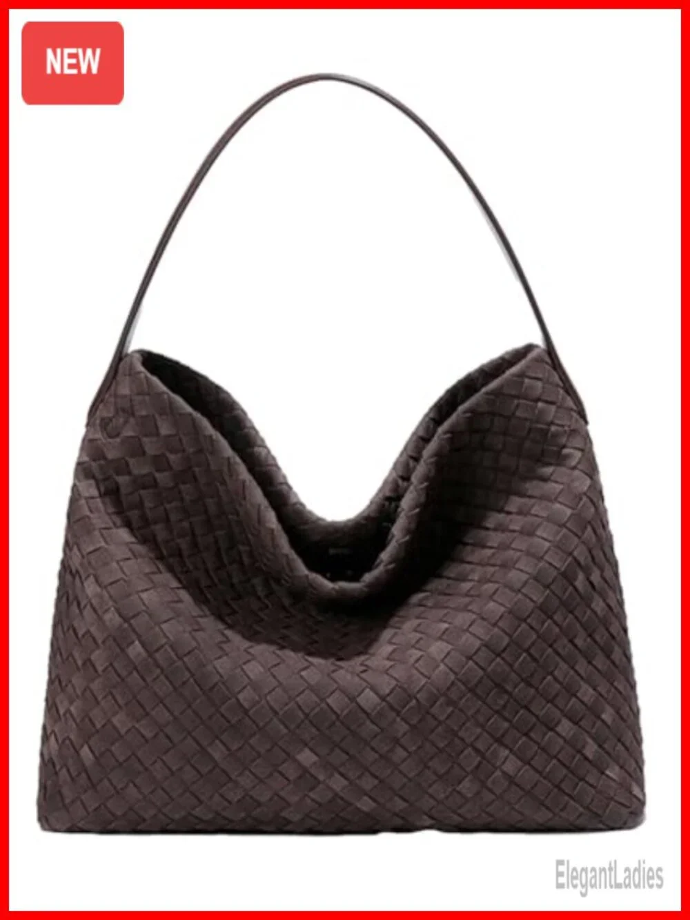 Woven Faux Suede Tote Bag Women Slouchy Hobo Purse Shoulder Handbag Satchel